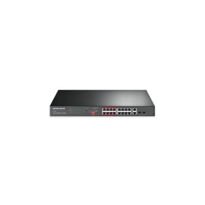MERCUSYS 16-Port 10/100Mbps + 2-Port Gigabit Rackmount Switch with 16-Port PoE+